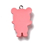 Opaque Resin Pendants, with Platinum Tone Iron Loops, Tiger
