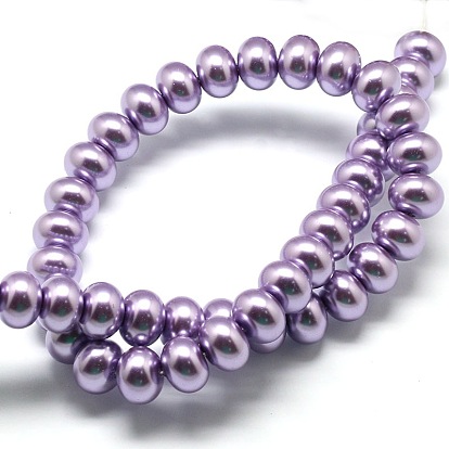 Brins de perles rondelle en verre peint à la bombe écologique, grader une perle de verre, avec du fil de coton