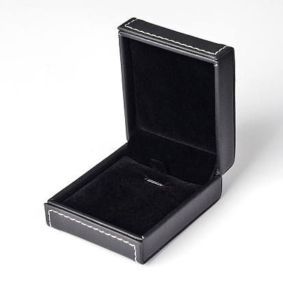 Imitation carré colliers en cuir boîtes, 8.3x7x3.7 cm