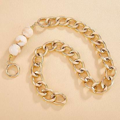 Correas de cadena de bolso, con cuentas de perlas de imitación de plástico abs y anillos de resorte de aleación de oro claro, para accesorios de reemplazo de bolsas