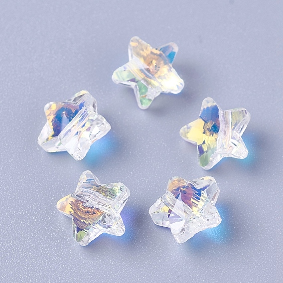 Imitations de perles de cristal autrichien, k 9 verre, étoiles, facette