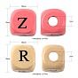 420Pcs 2 Style Natural Wood Printed Beads, Horizontal Hole, Dyed, Cube with Initial Letter
