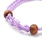 Adjustable Braided Nylon Cord Macrame Pouch Bracelet Making, Interchangeable Stone, with Wood Beads