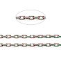 Ion Plating(IP) 304 Stainless Steel Cable Chains, Diamond Cut Thin Chains, Soldered, Faceted, with Spool, Oval