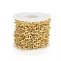 Brass Mariner Link Chains, Long-Lasting Plated, Real 18K Gold Plated, Soldered, with Spool