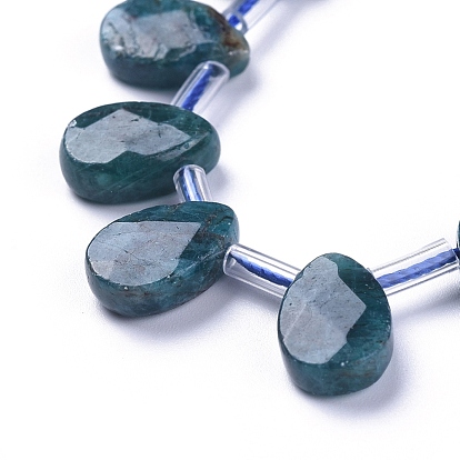 Natural Apatite Beads Strands, Top Drilled Beads, Faceted, Teardrop