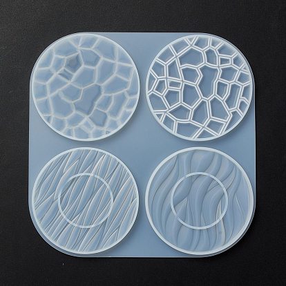 Плоские круглые силиконовые формы для коврика с водяной рябью, формы для литья смолы, для изготовления изделий из уф-смолы и эпоксидной смолы