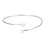 SHEGRACE Cute 925 Sterling Silver Cuff Bangle, with Shell Pearls, 185mm