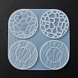 Flat Round with Water Ripple Cup Mat Silicone Molds, Resin Casting Molds, for UV Resin & Epoxy Resin Craft Making
