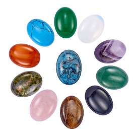 11Pcs 11 Style Natural & Synthetic Gemstone Cabochons, Oval