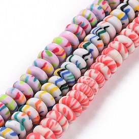 Handmade Polyester Clay Beads Strand, Abacus