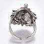 Aleación anillos de dedo del manguito, con diamante de imitación, anillos de banda ancha, erizo