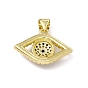 Rack Plating Brass Micro Pave Colorful Cubic Zirconia Pendants, Cadmium Free & Lead Free, Long-Lasting Plated, Eye Charm