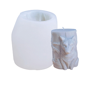 Pillar with Wolf DIY Candle Silicone Molds, for Scented Candle Making