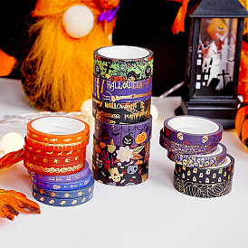 Halloween Skull Pumpkin Spider Paper Decorative Tapes, Masking Tape, for Scrapbook, Photo Album, Journal