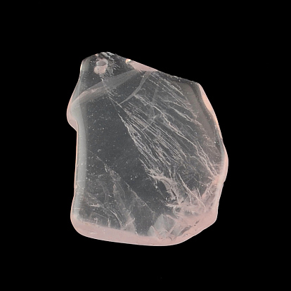 Pépites naturelle quartz rose gros pendentifs, 49~67x36~43x7~9mm, Trou: 2mm