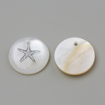 Freshwater Shell Pendants, Flat Round