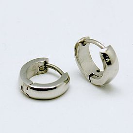 Personalized Unisex 304 Stainless Steel Huggie Hoop Earrings, Hypoallergenic Earrings, Thick Hoop Earrings, 8.5x9x2.5mm, Pin: 0.5mm