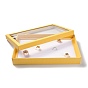 100 Slot Rectangle Cardboard Jewelry Ring Boxes, with Clear PVC Window and White Sponge