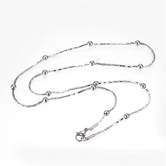 304 Stainless Steel Necklaces, with Lobster Clasps, Coreana Chain Necklaces
