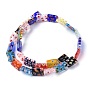 Rectangle Handmade Millefiori Glass Beads Strands, 18x13x4mm, Hole: 1mm, about 21pcs/strand, 14.1 inch