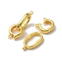 Rack Plating Brass Fold Over Clasps, Cadmium Free & Lead Free, Long-Lasting Plated, Oval Ring