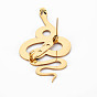 Snake Brooch, 201 Stainless Steel Animal Lapel Pin for Backpack Clothes, Nickel Free & Lead Free