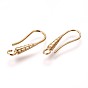Brass Earring Hooks, with Horizontal Loop