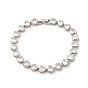 Bracelet chaîne à maillons en forme de cœur avec oxyde de zirconium cubique transparent, bijoux en laiton de placage de rack pour les femmes, sans cadmium et sans plomb