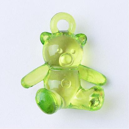 Transparent Acrylic Pendants, Bear