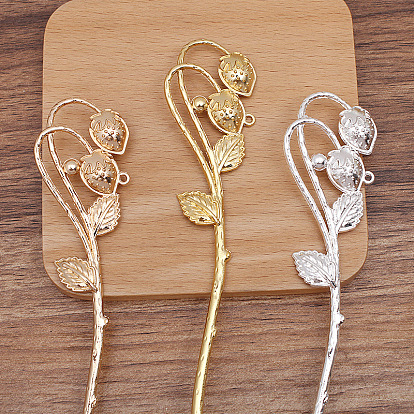Alloy Strawberry Hair Sticks for Enamel, Long-Lasting Plated Hair Accessories for Women