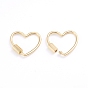 Brass Screw Carabiner Lock Charms, for Necklaces Making, Heart