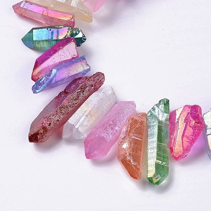 Гальванические природный кристалл кварца бусы пряди, граненые, самородки