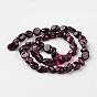 Nuggets Natural Garnet Bead Strands, 9~15x8~12x5~8mm, Hole: 1mm, about 15.7 inch