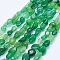Natural Green Agate Beads Strands, Tumbled Stone, Nuggets