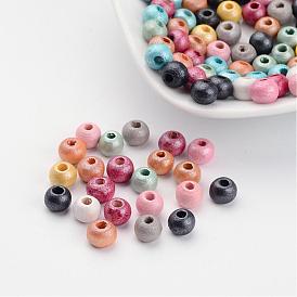 Des perles en bois naturel, perles d'espacement en bois peint spary pour la fabrication de bijoux, sans plomb