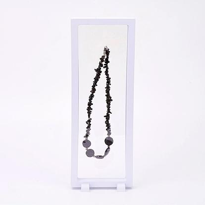 Supports de cadre en plastique, avec membrane transparente, 3 d Présentoir à cadre flottant, pour l'affichage de bijoux de bracelet / collier, rectangle