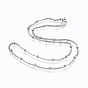 304 Stainless Steel Mesh Chain Necklaces, with 304 Stainless Steel Beads and 304 Stainless Steel Clasps