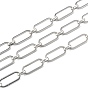 Handmade 304 Stainless Steel Link Chains, Unwelded, with Spool, Oval