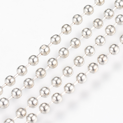 Cadenas de bolas de hierro, cadena de perlas, soldada, con carrete, 2.4 mm, aproximadamente 328.08 pies (100 m) / rollo