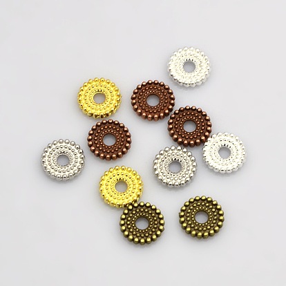 Disc Plating Zinc Alloy Spacer Beads, 9.5x2mm, Hole: 2mm