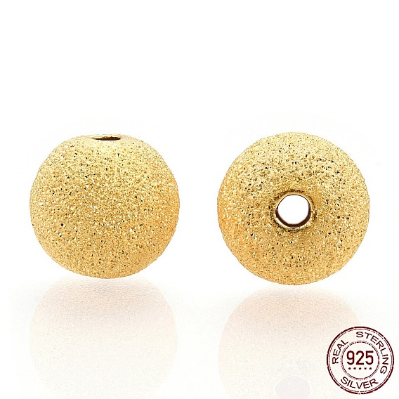 925 Sterling Silver Beads, Textured Round, Nickel Free