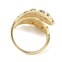 Покрытие стойки латунные открытые кольца, кольцо на палец-манжета в форме листа для женщин, долговечный, без свинца и без кадмия