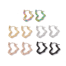 304 Stainless Steel Heart Hoop Earrings for Women