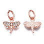 Rack Plating Alloy Charms, with Crystal Rhinestone, Cadmium Free & Nickel Free & Lead Free, Autumn Pendants, Dragonfly
