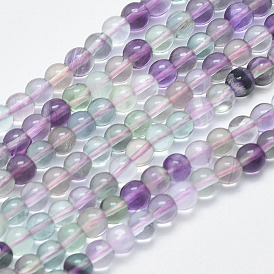 Natural Fluorite Beads Strands, Round