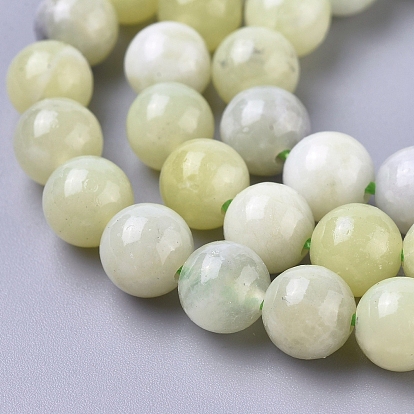 Brins de perles de jade de Sinkiang naturel, ronde