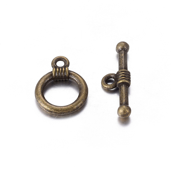 Tibetan Style Alloy Toggle Clasps, Lead Free and Cadmium Free