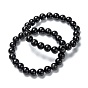 Bracelets de perles extensibles de pierres précieuses, ronde