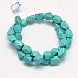 Turquoise synthétique brins de perles cuboïde, cuboïde, facette, 12x8x8mm, Trou: 1mm, Environ 32 pcs/chapelet, 15.7 pouce